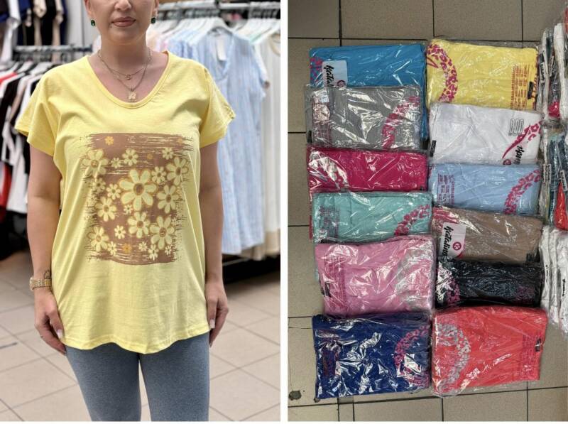 Bluzka damska ( Turecki produkt) Roz Standard , Mix Kolor .Paczka 12 szt